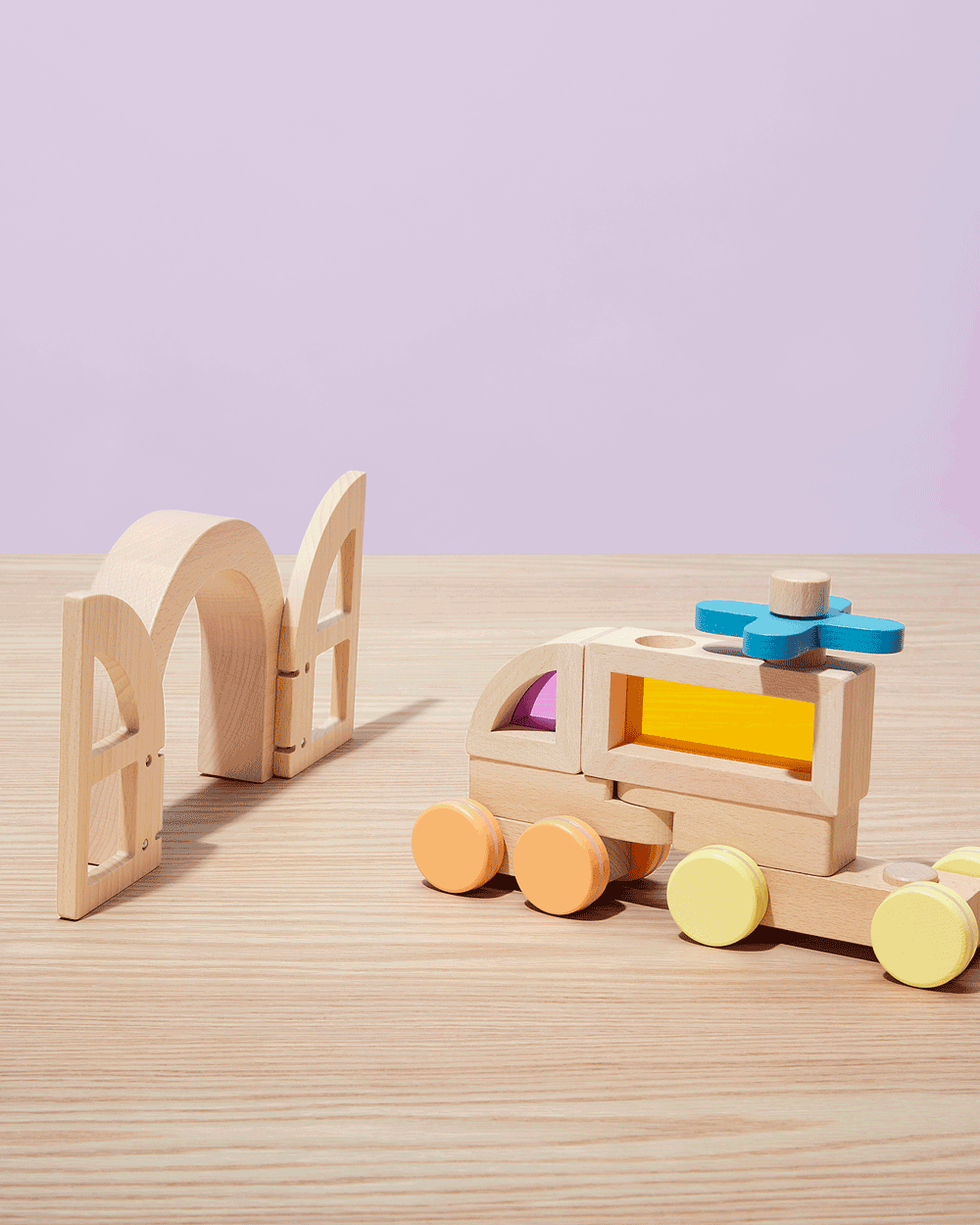 Rainbow Blocks and Cars Building Set